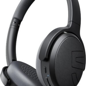 SOUNDPEATS Space Lite Over-Ear Hybrid Active Noise Cancelling Headphones, Bluetooth 5.4 Foldable Wireless Headset, 45.5H Playtime, 30mm Drivers On Ear Headphones with Spatial Audio (black)