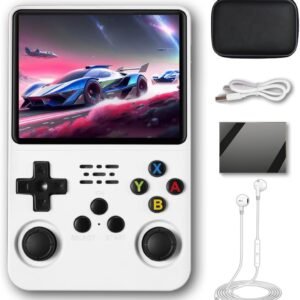 EWDGOES R36S Handheld Game Console 3.5 inch Preinstalled Emulator System White Toys