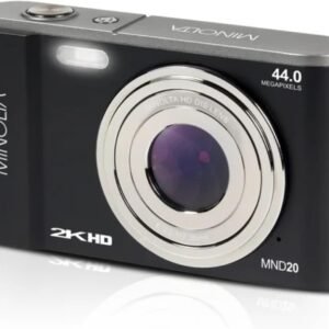 Minolta MND20 44MP Digital Camera ?C 2.7K Ultra HD Video, 16X Digital Zoom, Anti-Shake Stabilization, Time Lapse, Face Detection, 2.9-inch LCD Display ?C Lightweight Compact Camera (Black)