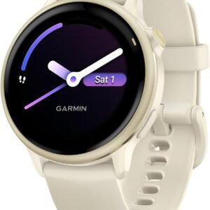 Garmin v??voactive? 6, Health and Fitness GPS Smartwatch, AMOLED Display, Up to 11 Days of Battery, Lunar Gold with Bone Band