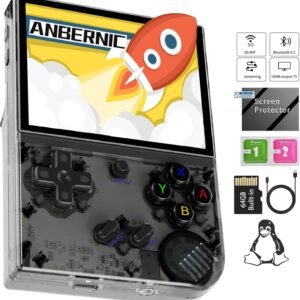 RG35XX Plus Retro Game Consoles Handheld Game Console 3.5 inch IPS Screen Dual System Linux+Garlic Classic Emulator Hand Held Gaming Console with 6900 Games 5G WiFi Bluetooth HDMI TV Output Black Toys