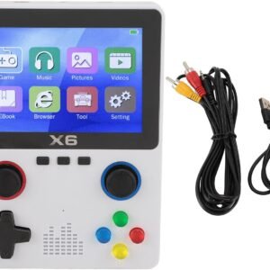 Handheld Retro Game Console, Portable Gaming Device with 35. Inch Screen, 32G Memory Card, 2000mAh Battery, Supports 11 Emulators for MD, MAME, CPS, SMD, Dual 3D Rocker (White) Toys