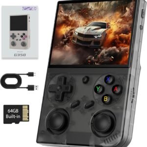 G350 Retro Gaming Console Handheld Game Console 3.5" IPS Screen Android 11 and Linux System 64G TF Card Toys