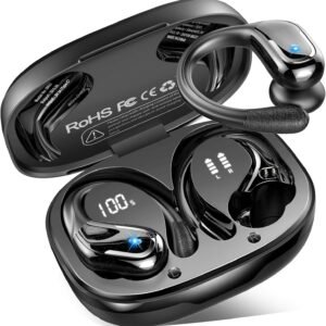 Wireless Earbuds Sport, Bluetooth 5.4 Headphones 2024 Bluetooth Earbuds with 75Hrs Stereo, 4 ENC Mic, Over-Ear Buds with Earhooks Noise Canceling Earphones , IP7 Waterproof Headset for Workout/Running