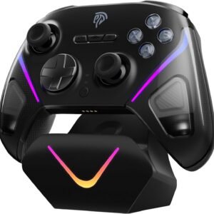 EasySMX Wireless Game Controller, D10 TMR Anti-Drift Joysticks Enhanced PC Controller,Dual-Mode Triggers,1000Hz,RGB,Mechanical,Bluetooth Gamepad for PC/Switch/Switch2/iOS/Android with Charging Dock