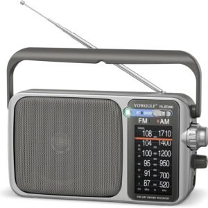 YOWGULF AM FM Radio with Best Reception,Bluetooth Portable AM FM Transistor,Battery Operated Radio or AC Power,Large Dial,Headphone Jack, Gifts for Seniors Elderly