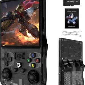 R36MAX Retro Handheld Game Console, 18000+ HD Games Mini Retro Video Console, 4.0 Inch IPS Screen, 64GB Memory, Portable Arcade Video Gaming Console Gift for Adults, Black Toys