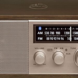 Sangean WR-16SE AM/FM/Bluetooth/Aux-in/USB Phone Charging 45th Anniversary Special Edition Wooden Cabinet Radio (Dark Walnut with Rose Gold) Everything Else